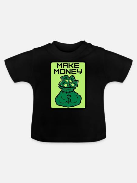 Money Maker Schild - Baby Bio-T-Shirt mit Rundhals - Schwarz