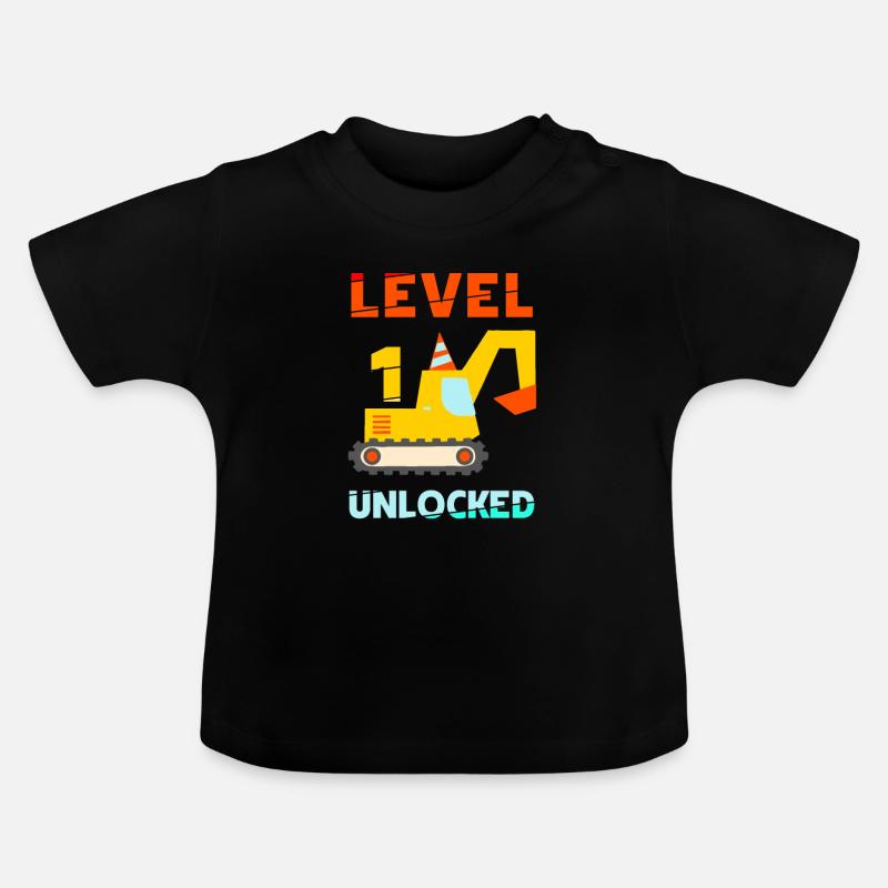 Pelle déverrouillée de niveau 1 - T-shirt bio col rond Bébé - noir