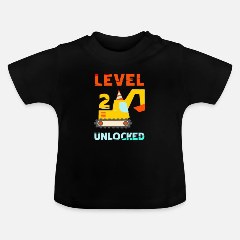 Level 2unlocked Bagger - Baby Bio-T-Shirt mit Rundhals - Schwarz
