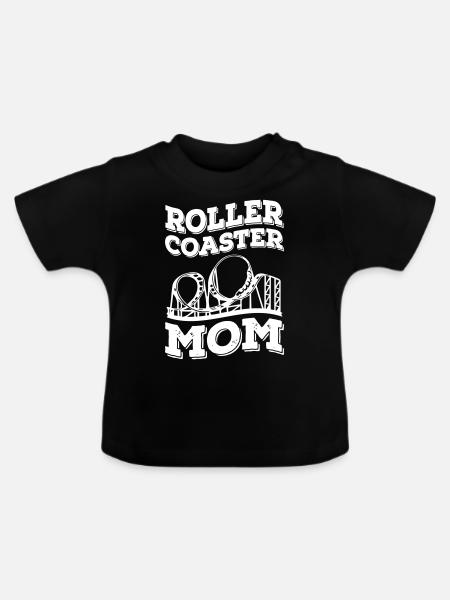 Roller Coaster Mom - Baby Bio-T-Shirt mit Rundhals - Schwarz