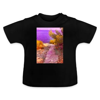 Pourpre - T-shirt bio col rond Bébé - noir - Devant
