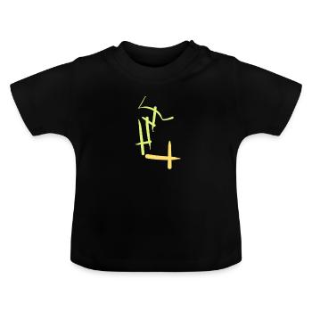 Abstraction vert-or - T-shirt bio col rond Bébé - noir - Devant