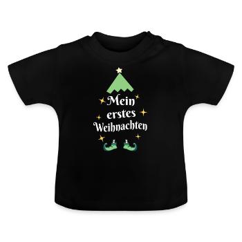 mein erstes Weihnachten Baby - Baby Bio-T-Shirt mit Rundhals - Schwarz - Vorne