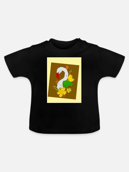 Tiere + Natur - Baby Bio-T-Shirt mit Rundhals - Schwarz