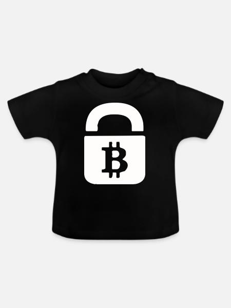 Bitcoin-Block - Baby Bio-T-Shirt mit Rundhals - Schwarz