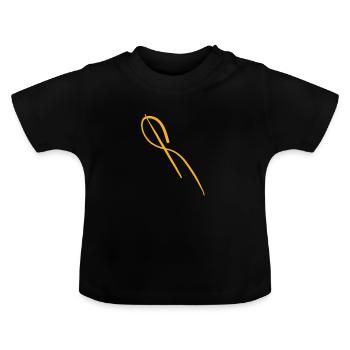 Le R orange (abstraction radicale) - T-shirt bio col rond Bébé - noir - Devant