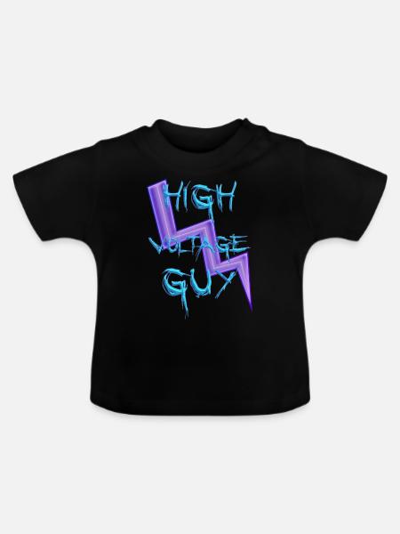 Hochspannungs-Typ - Baby Bio-T-Shirt mit Rundhals - Schwarz