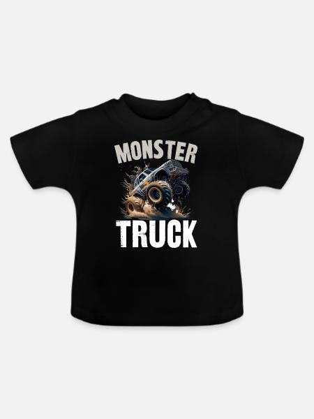 Monstertruck - Baby Bio-T-Shirt mit Rundhals - Schwarz