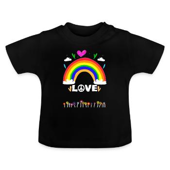 Liebe - Baby Bio-T-Shirt mit Rundhals - Schwarz - Vorne