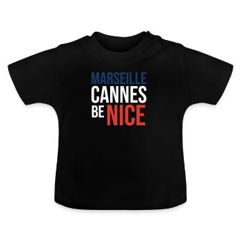 Typisches authentisches Südfrankreich-Souvenir - Baby Bio-T-Shirt mit Rundhals - Schwarz - Vorne