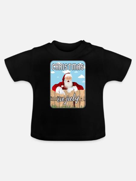 Weihnachten im Juli - Baby Bio-T-Shirt mit Rundhals - Schwarz