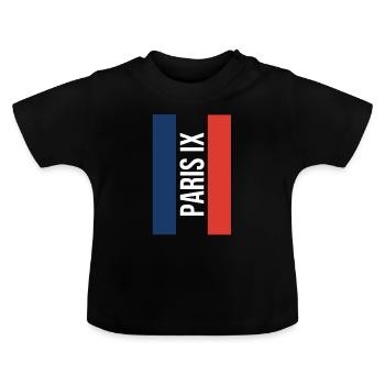 Paris IX Souvenir Paris 9 Paris - Baby Bio-T-Shirt mit Rundhals - Schwarz - Vorne