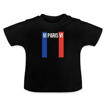 Sixième arrondissement de Paris - T-shirt bio col rond Bébé - noir - Devant