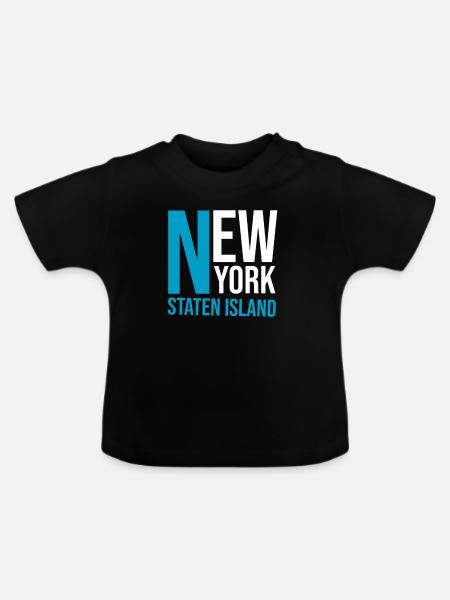 New York Staten Island Bluza z kapturem Staten Island - Ekologiczna koszulka niemowlęca z okrągłym dekoltem - czarny