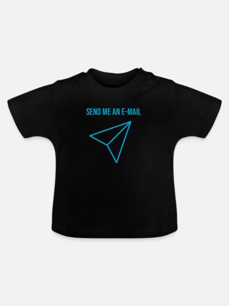 E-Mail Liebhaber - Baby Bio-T-Shirt mit Rundhals - Schwarz