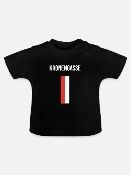 Kronengasse Solothurn - Baby Bio-T-Shirt mit Rundhals - Schwarz