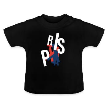 Das authentische Paris Souvenir - Baby Bio-T-Shirt mit Rundhals - Schwarz - Vorne