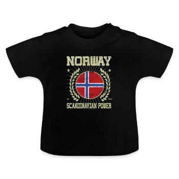 Design Cool Norvège - T-shirt bio col rond Bébé - noir - Devant