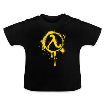 Half-life Resistance Lambda Symbol - Baby Organic T-Shirt with Round Neck - black - Front