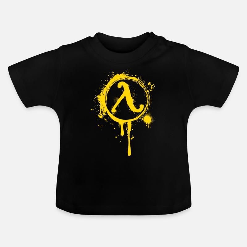 Halbwertszeit Widerstand Lambda-Symbol - Baby Bio-T-Shirt mit Rundhals - Schwarz