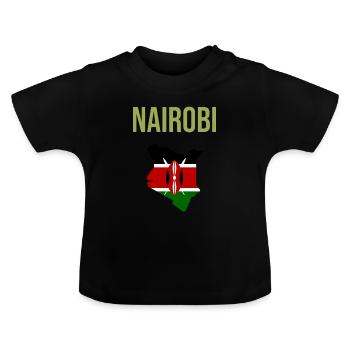 Nairobi Fischerhut - Baby Bio-T-Shirt mit Rundhals - Schwarz - Vorne