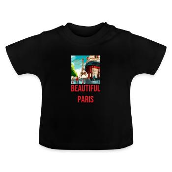 Gift idea for Parisian home cooks - Baby Organic T-Shirt with Round Neck - black - Front