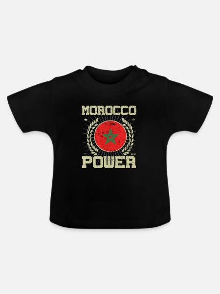 Cooles Marokko Design - Baby Bio-T-Shirt mit Rundhals - Schwarz