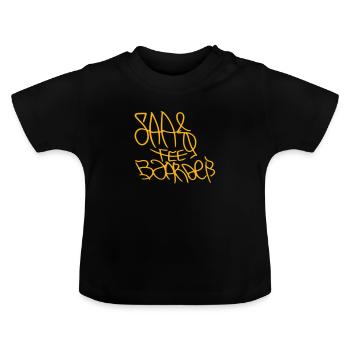 Saas-Fee Snowboard Pullover Hoodie - Baby Bio-T-Shirt mit Rundhals - Schwarz - Vorne