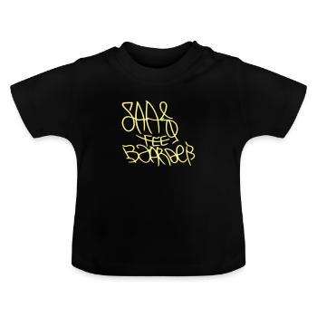 Saas-Fee Snowboard Kleidung Hoodie - Baby Bio-T-Shirt mit Rundhals - Schwarz - Vorne