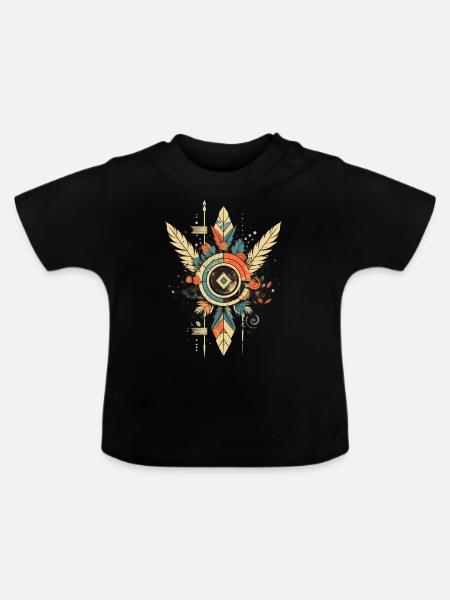 Dreamcatcher - Baby Bio-T-Shirt mit Rundhals - Schwarz