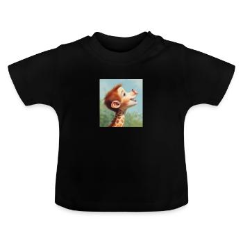 Giraffe fan and monkey fan : Aff-inity - Baby Organic T-Shirt with Round Neck - black - Front