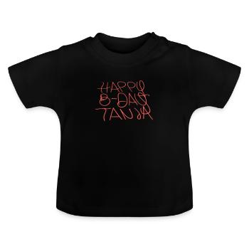 Tanja's cooking apron - Baby Organic T-Shirt with Round Neck - black - Front