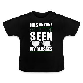 Glasses Farsighted Optics - Baby Organic T-Shirt with Round Neck - black - Front