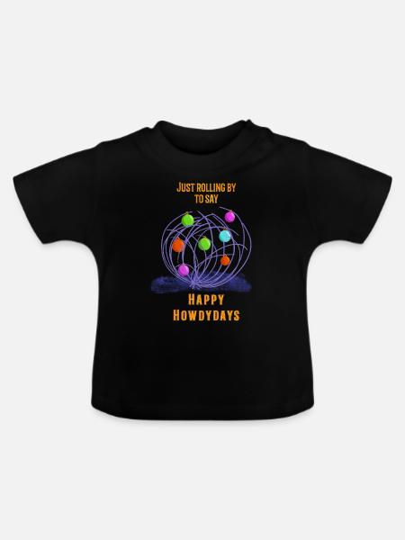 Happy Holidays Tumbleweed - Baby Bio-T-Shirt mit Rundhals - Schwarz