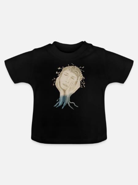 BAUM-GESICHT - Baby Bio-T-Shirt mit Rundhals - Schwarz