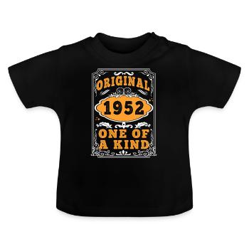 Vintage Born in 1952 made in 1952 73 years old. Art_20 - Baby Organic T-Shirt with Round Neck - black - Front