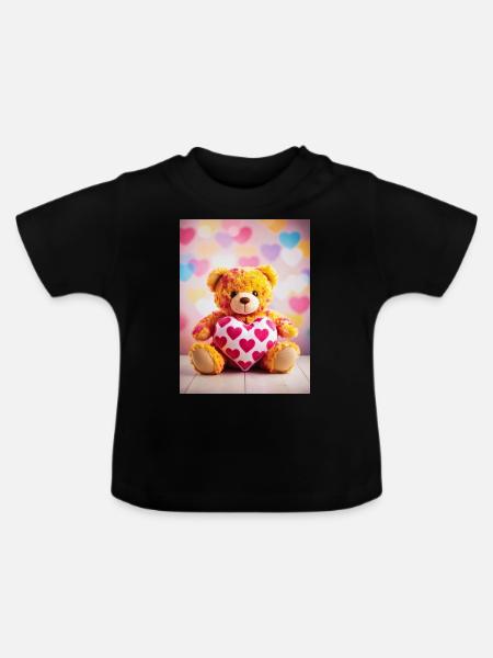 I LOVE YOU - Baby Bio-T-Shirt mit Rundhals - Schwarz