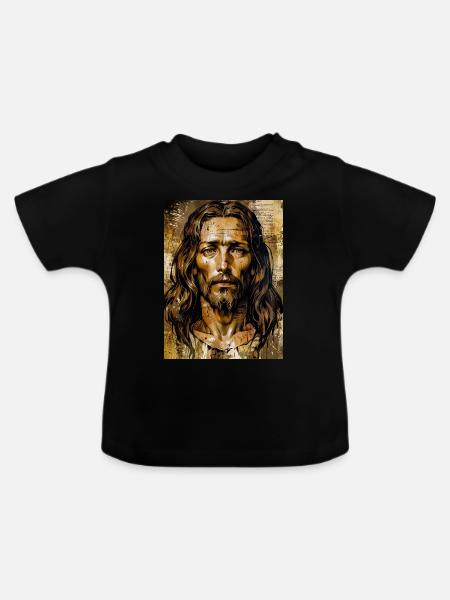 Der leidende Messias - Baby Bio-T-Shirt mit Rundhals - Schwarz