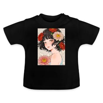 Kirei no Hana - T-shirt bio col rond Bébé - noir - Devant