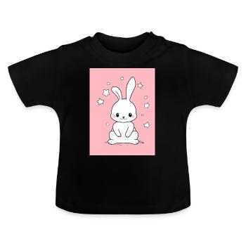 The Little Whit Bunny - Baby Organic T-Shirt with Round Neck - black - Front