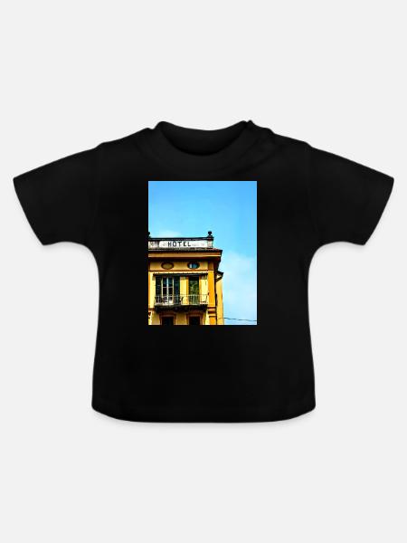 Hotel 50er - Baby Bio-T-Shirt mit Rundhals - Schwarz