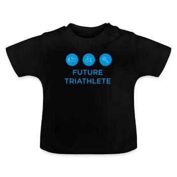 Future Triathlete - Baby Bio-T-Shirt mit Rundhals - Schwarz - Vorne
