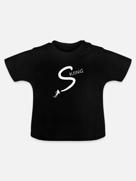 skiing Ski - Baby Bio-T-Shirt mit Rundhals - Schwarz