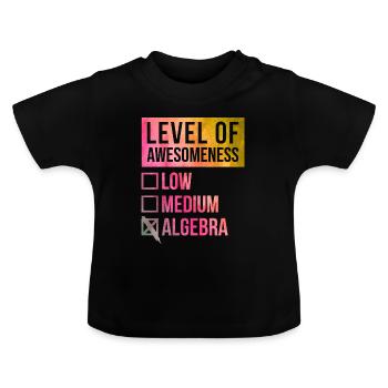 Algebra - Baby Organic T-Shirt with Round Neck - black - Front