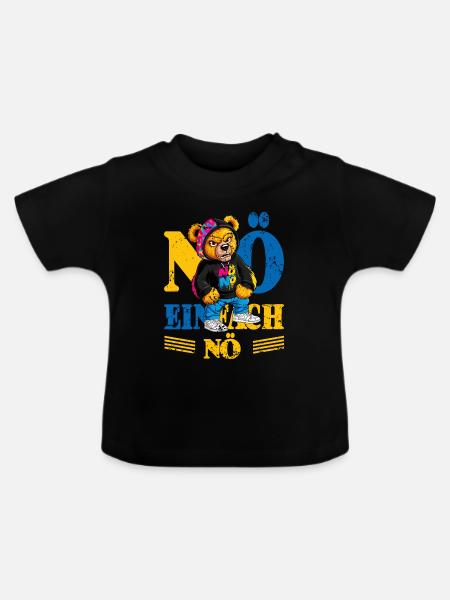 Grummelige Bär - Baby Bio-T-Shirt mit Rundhals - Schwarz