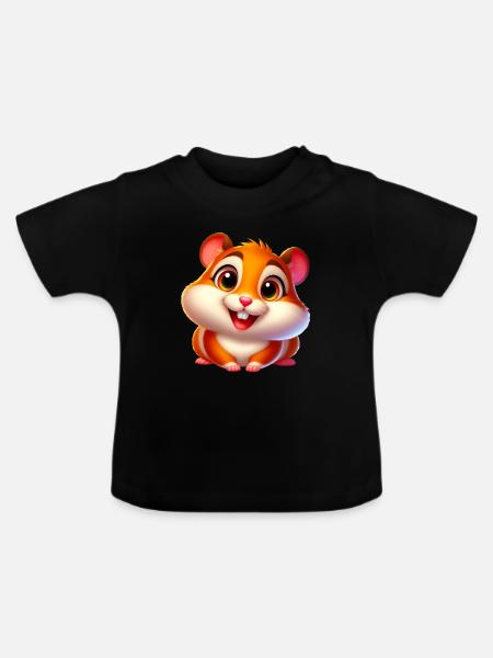Hamster - Baby Bio-T-Shirt mit Rundhals - Schwarz