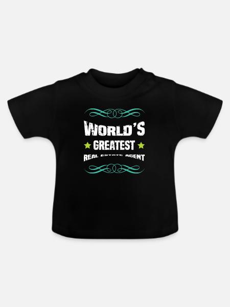 Weltbester Makler Spruch - Baby Bio-T-Shirt mit Rundhals - Schwarz