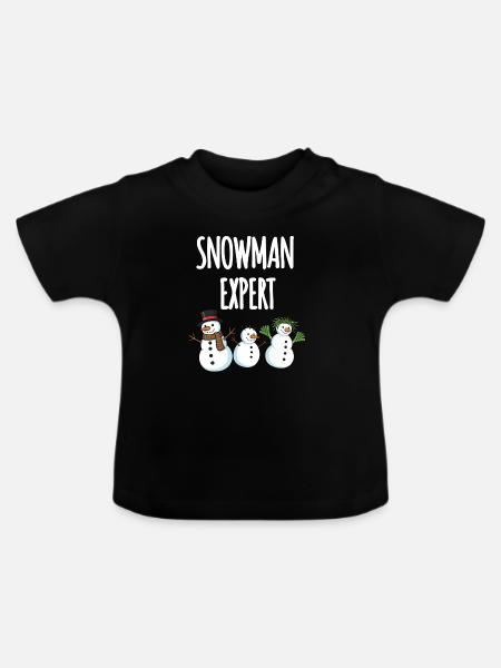 Snowman Expert - Baby Bio-T-Shirt mit Rundhals - Schwarz