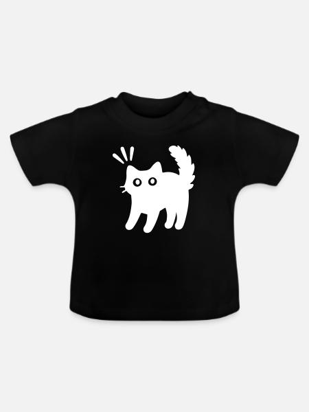 Kater Katze - Baby Bio-T-Shirt mit Rundhals - Schwarz