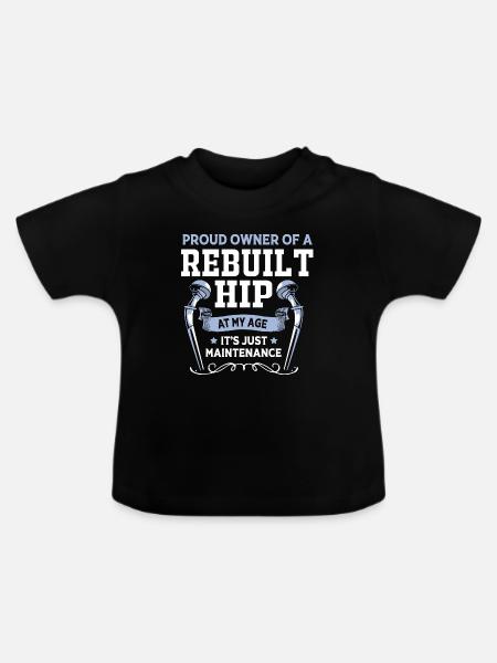 Hüften Hüfte Hüftgelenk - Baby Bio-T-Shirt mit Rundhals - Schwarz